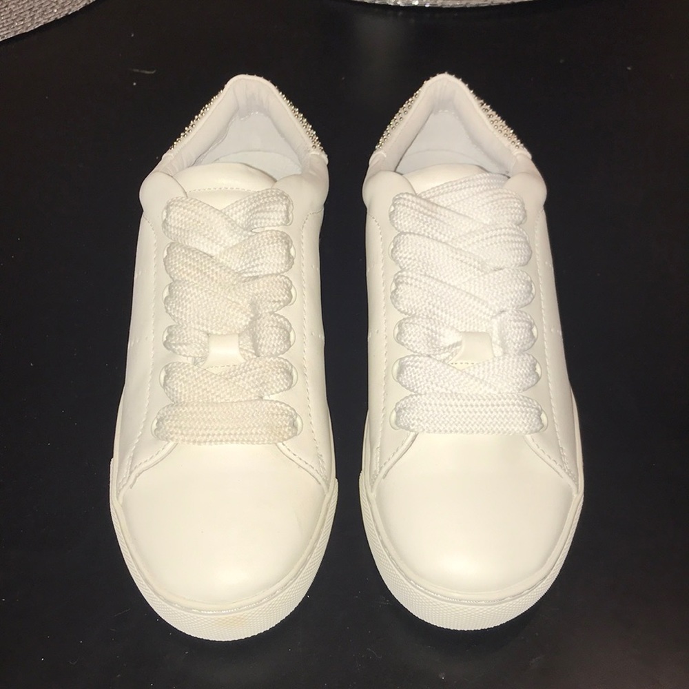 Lola Cruz white stud sneakers